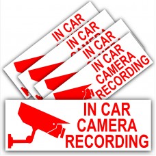 6 x Smile You Are On Camera-Red on White 120mm-Monitoring CCTV Video Recording Camera Security Warning Stickers-Self Adhesive Vinyl Sign 